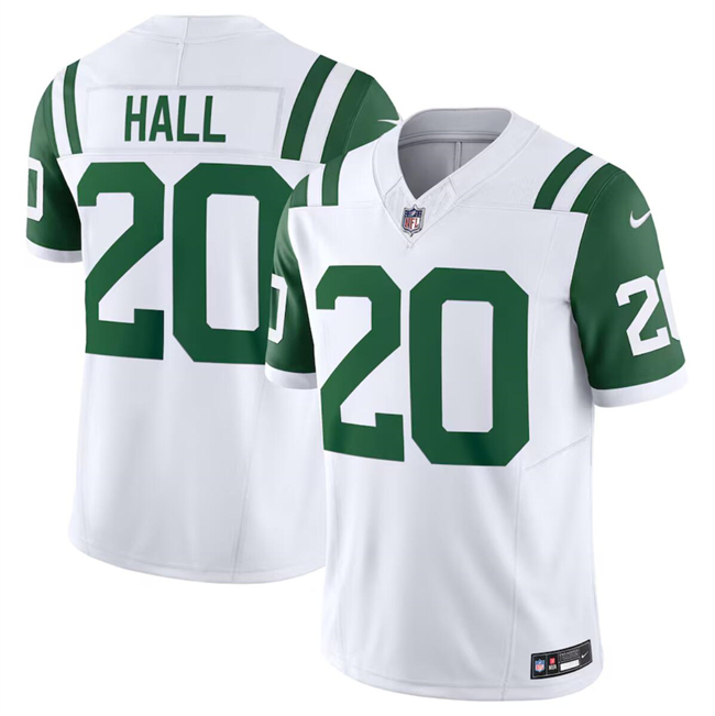 Men's New York Jets #20 Breece Hall White Classic Alternate Vapor F.U.S.E. Limited Football Stitched Jersey